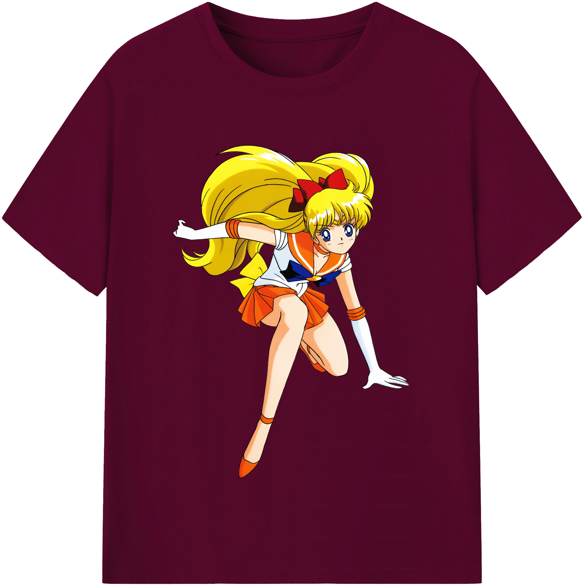（画像用） 美少女戦士セーラームーン 愛野 美奈子 あいの みなこ Sailor Moon Aino Minako レディースカジュアルプリントTシャツ（綿100％）